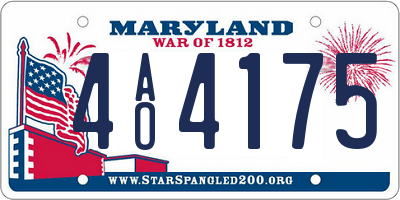MD license plate 4AO4175