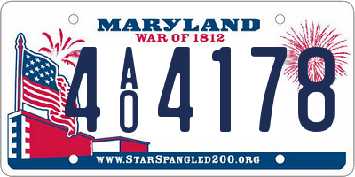 MD license plate 4AO4178
