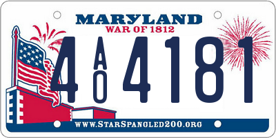 MD license plate 4AO4181