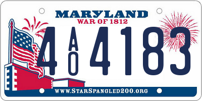 MD license plate 4AO4183