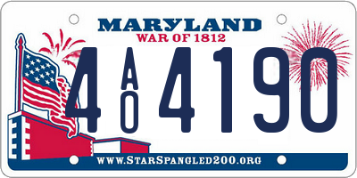 MD license plate 4AO4190