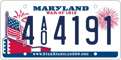 MD license plate 4AO4191