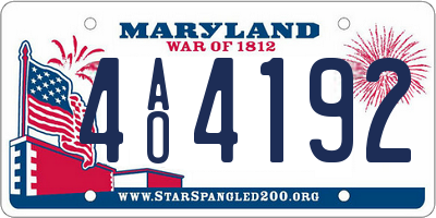 MD license plate 4AO4192