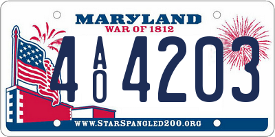 MD license plate 4AO4203