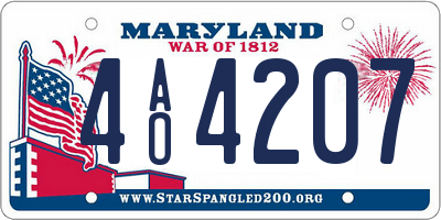 MD license plate 4AO4207