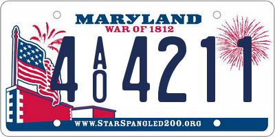 MD license plate 4AO4211