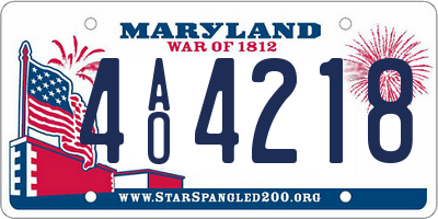 MD license plate 4AO4218