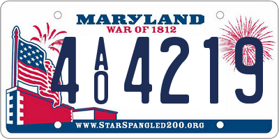 MD license plate 4AO4219