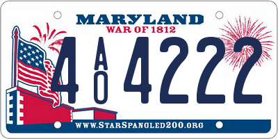 MD license plate 4AO4222
