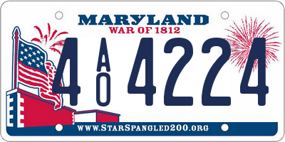 MD license plate 4AO4224