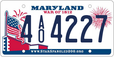 MD license plate 4AO4227