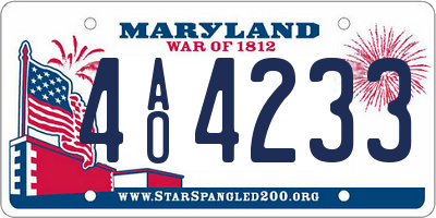 MD license plate 4AO4233