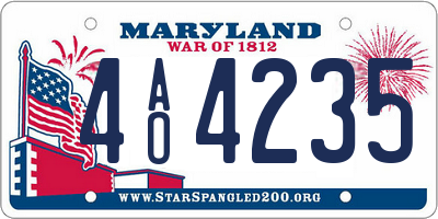 MD license plate 4AO4235