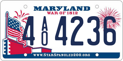 MD license plate 4AO4236