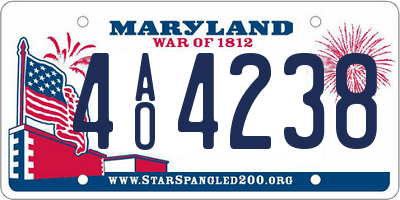 MD license plate 4AO4238