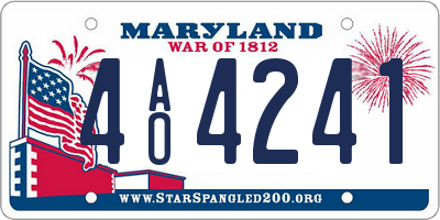 MD license plate 4AO4241