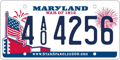 MD license plate 4AO4256