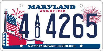 MD license plate 4AO4265