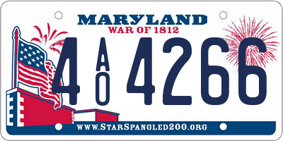 MD license plate 4AO4266