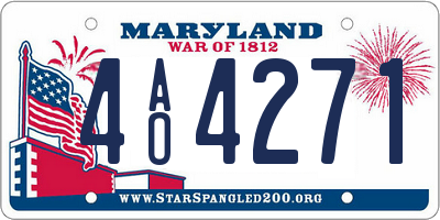 MD license plate 4AO4271