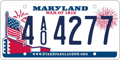 MD license plate 4AO4277