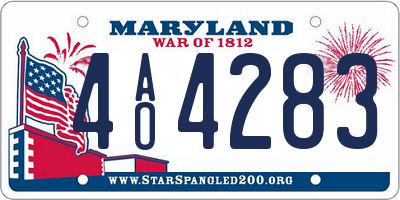 MD license plate 4AO4283