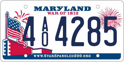 MD license plate 4AO4285