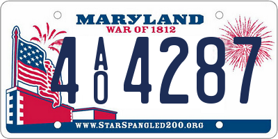MD license plate 4AO4287