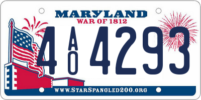 MD license plate 4AO4293
