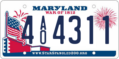 MD license plate 4AO4311
