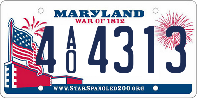 MD license plate 4AO4313