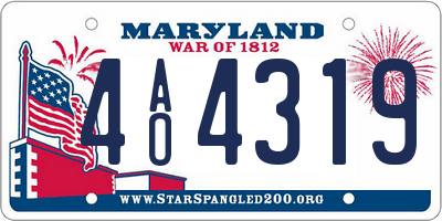 MD license plate 4AO4319