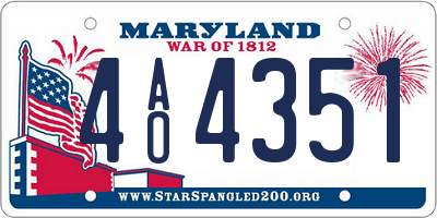 MD license plate 4AO4351