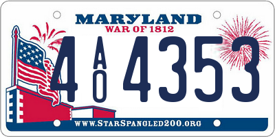 MD license plate 4AO4353