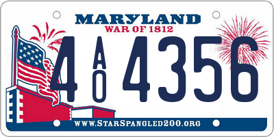 MD license plate 4AO4356