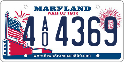 MD license plate 4AO4369