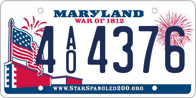 MD license plate 4AO4376