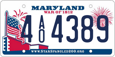 MD license plate 4AO4389