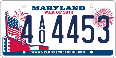 MD license plate 4AO4453