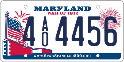 MD license plate 4AO4456