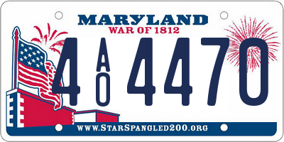 MD license plate 4AO4470