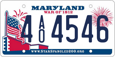 MD license plate 4AO4546
