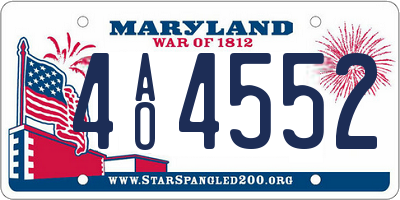 MD license plate 4AO4552