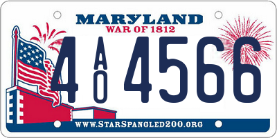 MD license plate 4AO4566