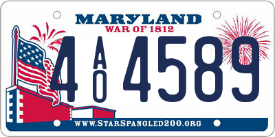 MD license plate 4AO4589