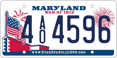 MD license plate 4AO4596