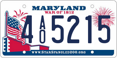 MD license plate 4AO5215