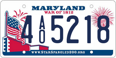 MD license plate 4AO5218