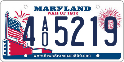 MD license plate 4AO5219