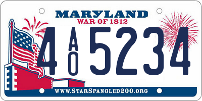 MD license plate 4AO5234